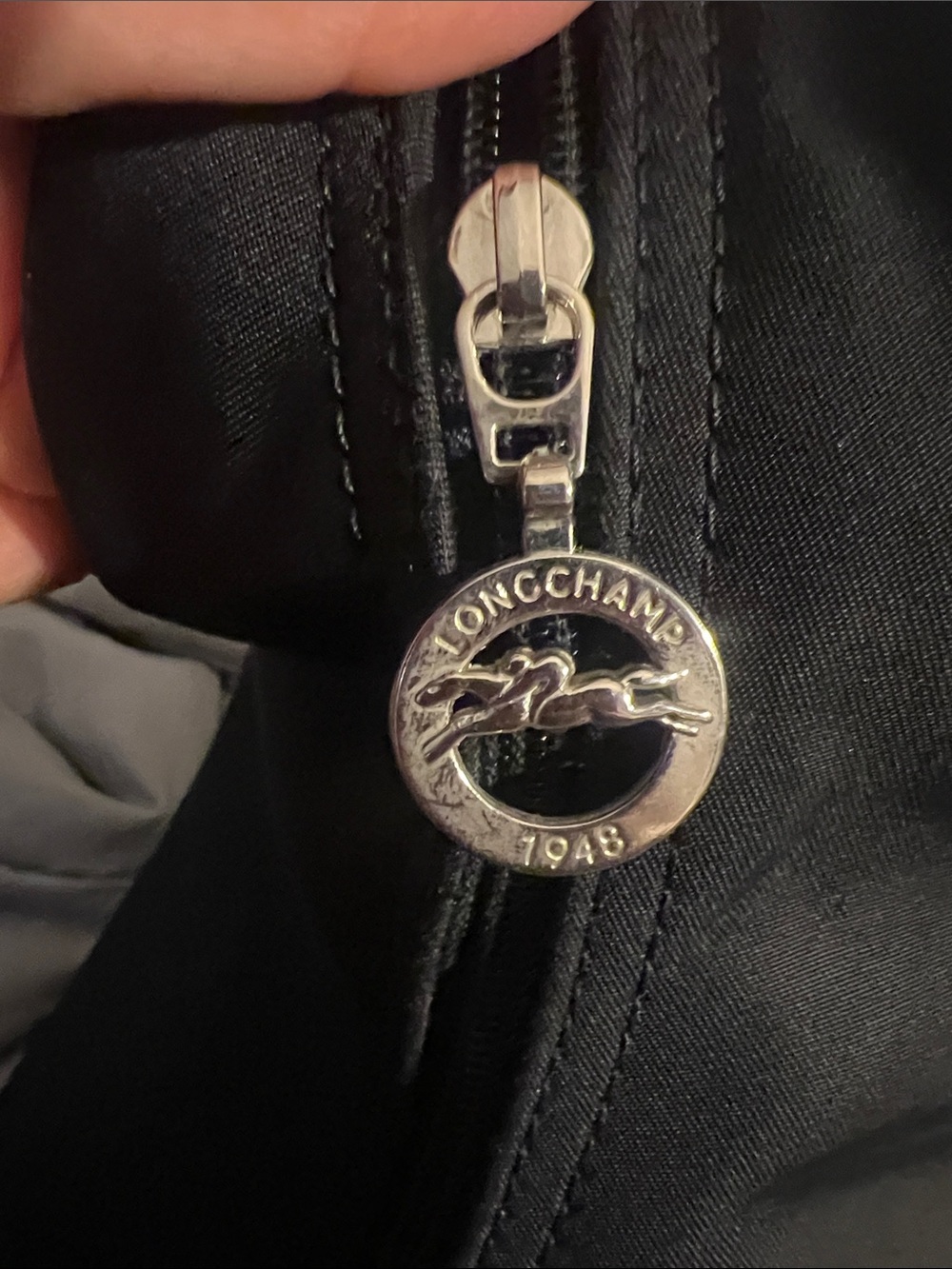 Longchamp Black Nylon Hobo Shoulder Bag - Picture 12 of 13